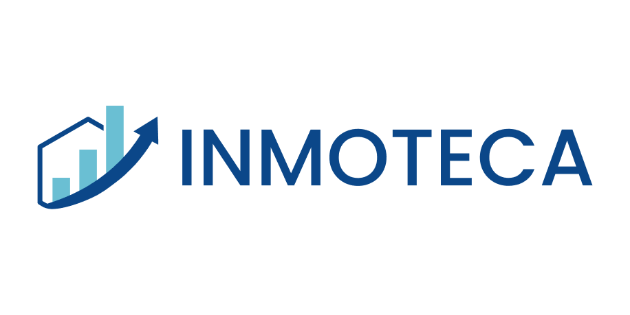Logotipo de Inmoteca con gráfico ascendente y texto